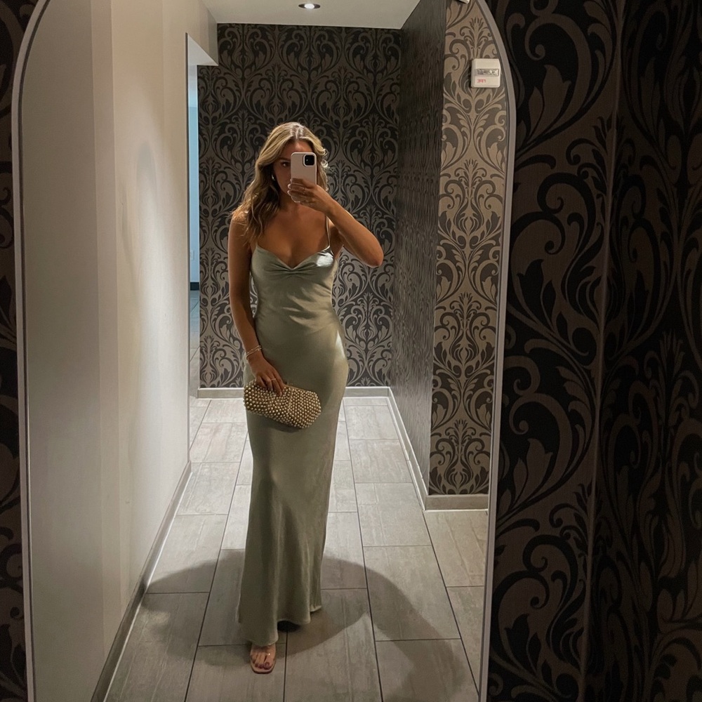 Elegant Light Green Slip Dress